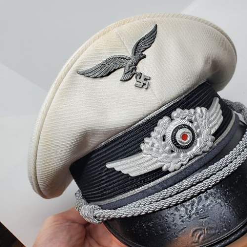 Luftwaffe Summer White top Officers Cap