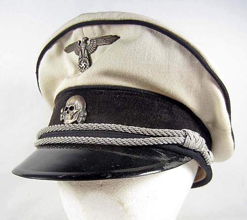 SS Officers white summer Schirmmütze &amp; black Schirmmütze