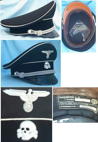 fake black SS officer's cap, a Janke I presume.