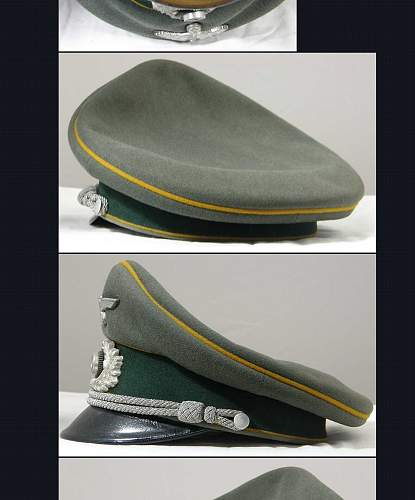 Army Calvary Officer Visor Hat authentication