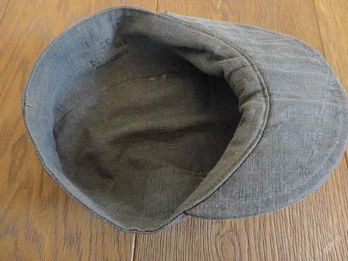 Luftwaffe drillich field made cap - ask for help