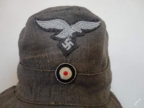 Luftwaffe drillich field made cap - ask for help