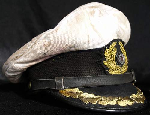 German WWII WW2 White Kriegsmarine Captains Cap