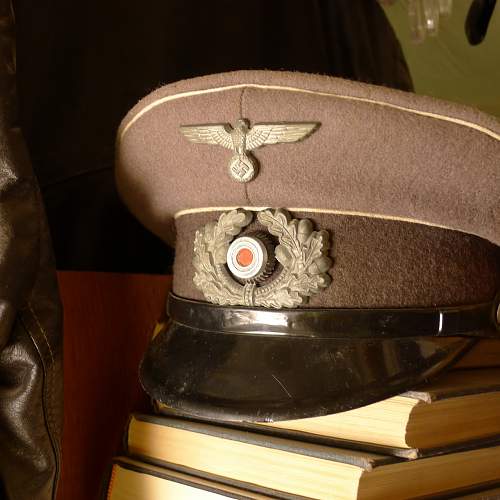 Using an unloved East German cap as a display for WWII Cockade and Eagle?