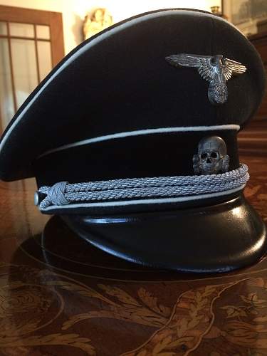 Black SS Officer Visor - ask for help