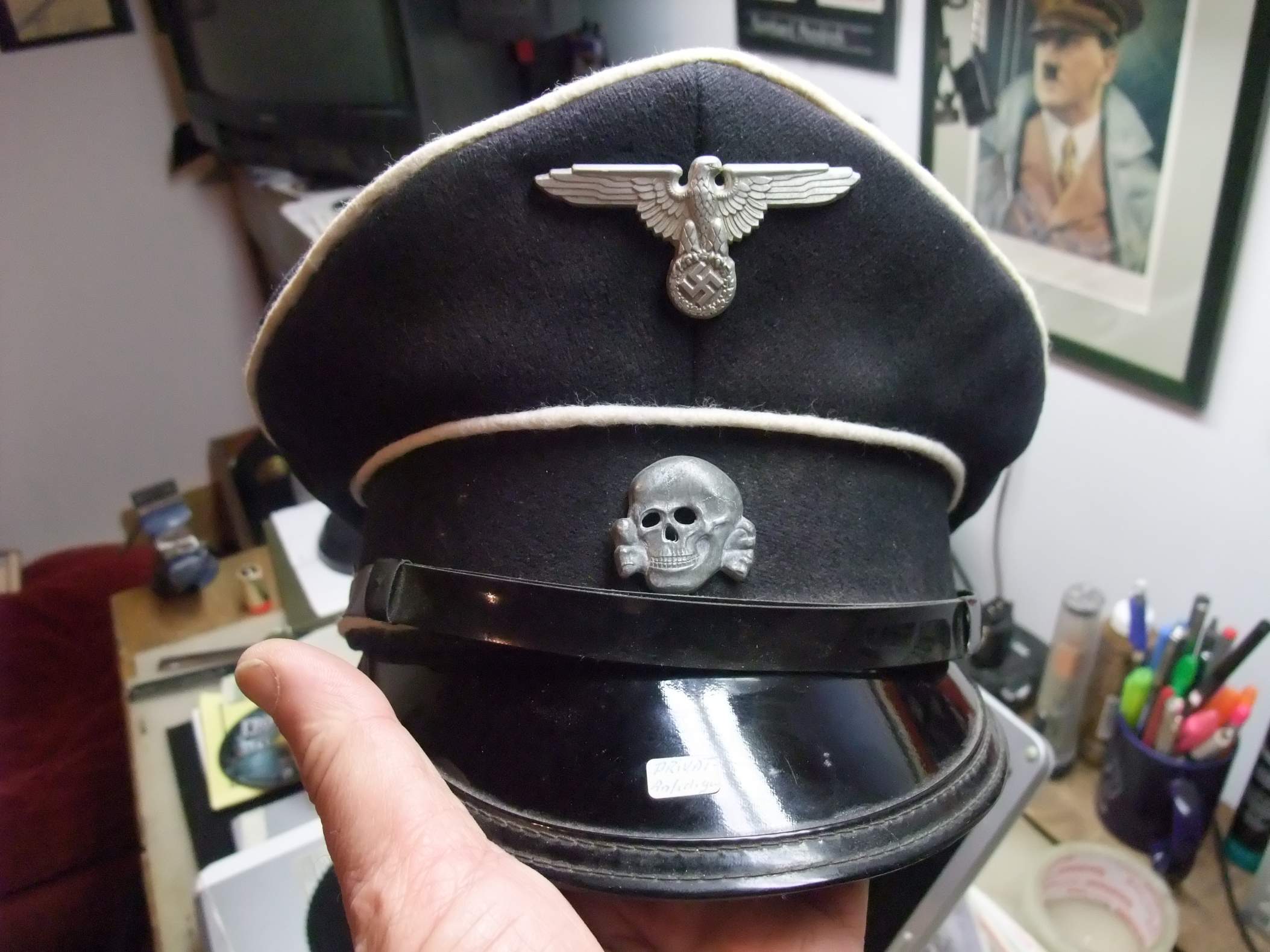WX Schirmmütze General Allgemeine 59cm WGT Gothic schwarz Cap Black 