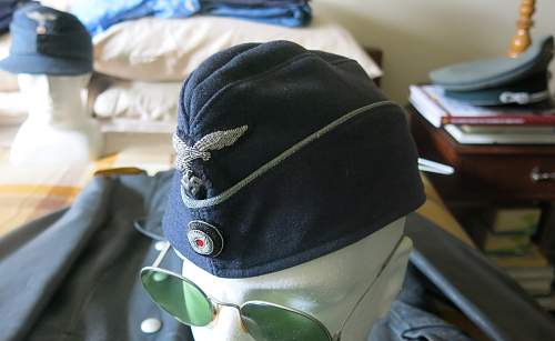 Luftwaffe Officer side cap (overseas cap) with bullion insignia.