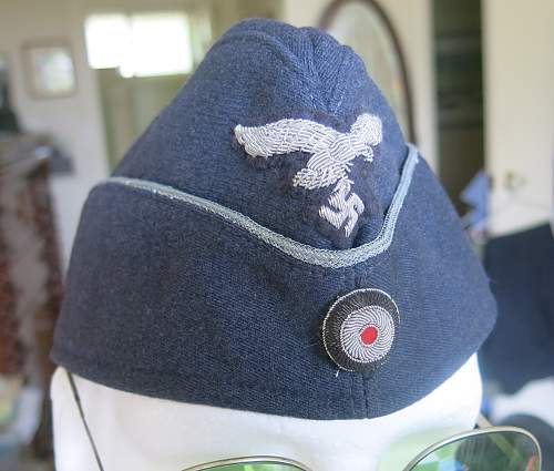 Luftwaffe Officer side cap (overseas cap) with bullion insignia.