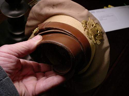 WW2 crusher cap and navy cap from high school theater wardrobe