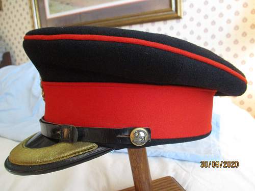 Two British officer visor caps
