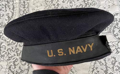 USN Pattern 1933 Flat Hat Named