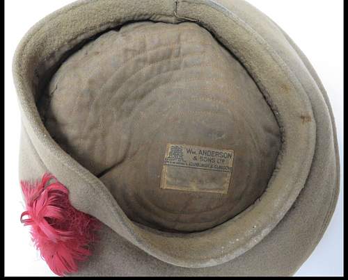 Gordon Highlanders Officers TOS (Tam O'Shanter) bonnet with Silver cap badge