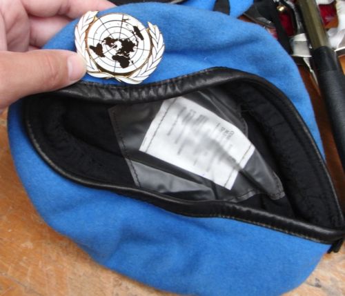 UN peace keepers beret found in socks drawer