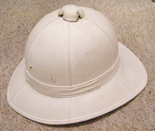 White painted commonwealth wolseley pattern pith helmet.