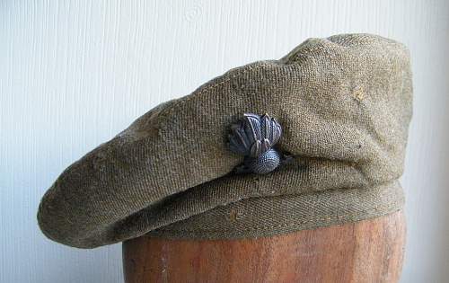 RE officers GS cap with interesting history