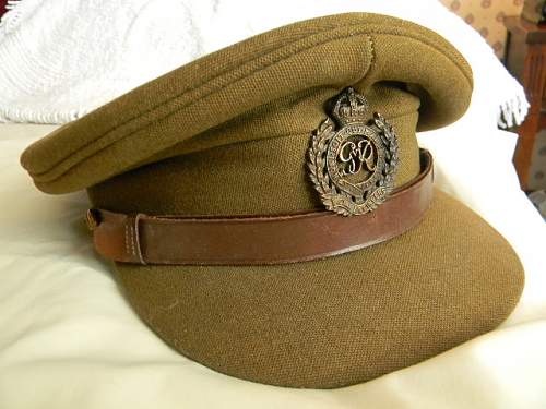 Some WWII era British Army officer visor caps.