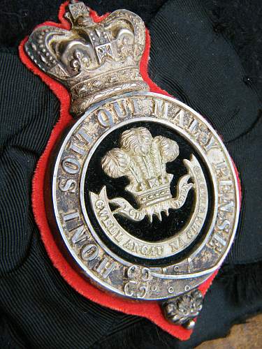 Victorian Welsh regiment volunteer battalion officers glengarry