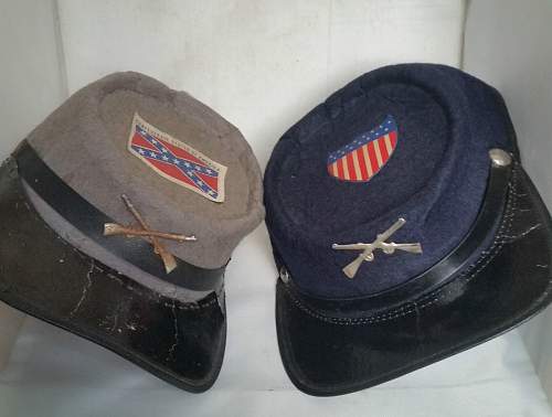 Large Lot of vintage US hats - Cadets? Child Toys?