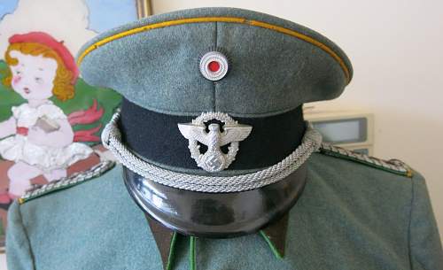 Polizei visor cap and SS tunic