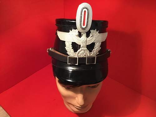 Police Tschako hat for rewiev.