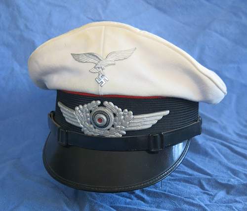 Luftwaffe Flak NCO/OR's white top visor cap by Max Lindner