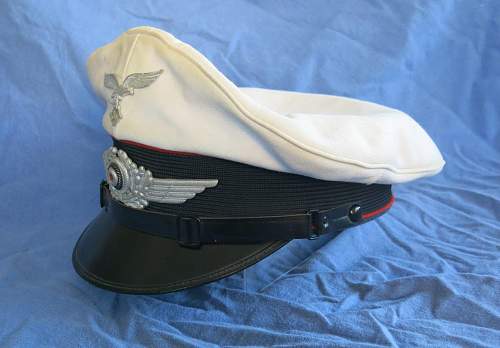 Luftwaffe Flak NCO/OR's white top visor cap by Max Lindner