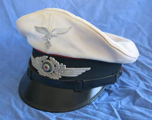 Luftwaffe Flak NCO/OR's white top visor cap by Max Lindner