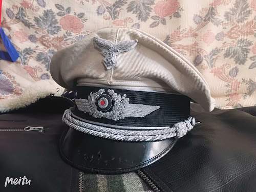 My luftwaffe summer white Officers Visor cap