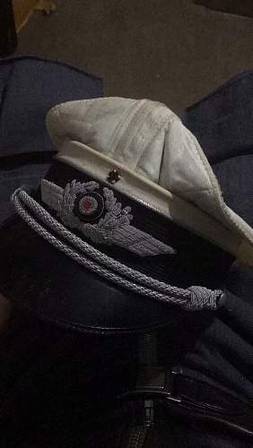 My luftwaffe summer white Officers Visor cap
