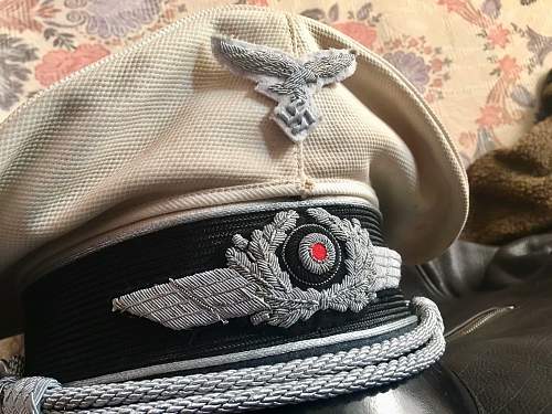 My luftwaffe summer white Officers Visor cap