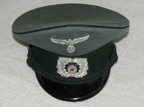 WW2 German Zollgrenzschutz  Visor Cap With Green Cord-EREL