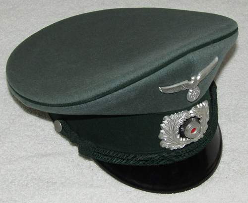 WW2 German Zollgrenzschutz  Visor Cap With Green Cord-EREL