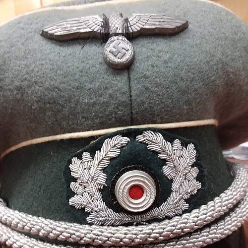 Heer Infantry officers visor. Family bring back