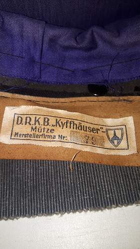 DRKB Kyffhäuser tag on visor.