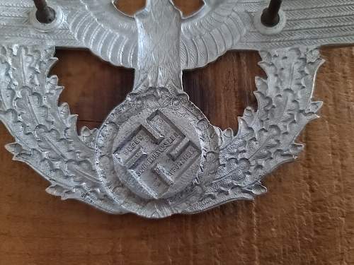 WW2 German Police Shako Plate Real or reproducton.