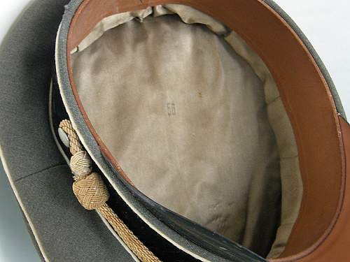 Un-issued Waffen SS officer Kleiderklasse visor cap