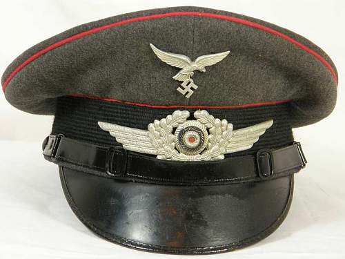 Visor caps , Army Nachtrichten (signals) Nco and Luftwaffe Flak Nco