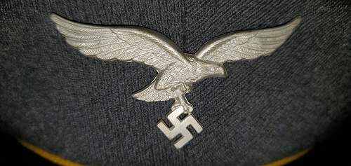 Luftwaffe cap rank name and maker