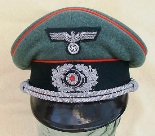 Heer Erel Artillery Officer visor cap