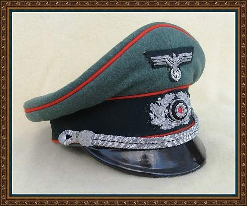 Heer Erel Artillery Officer visor cap