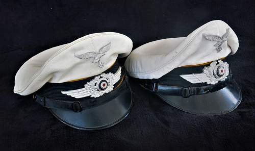 Luftwaffe white top visor caps