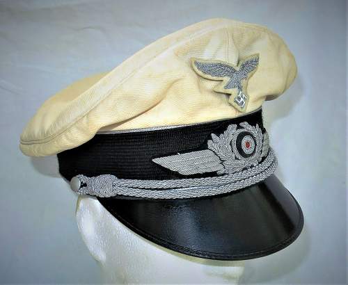 Luftwaffe white top visor caps