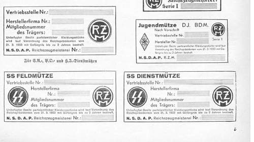 NSDAP RZM Tag Question