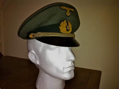 Kriegsmarine Coastal Artillery officer - leather visor schirmutze