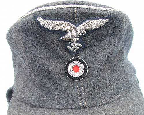 Luftwaffe single button officer M43 Einheitsfeldmütze with bullion insignia