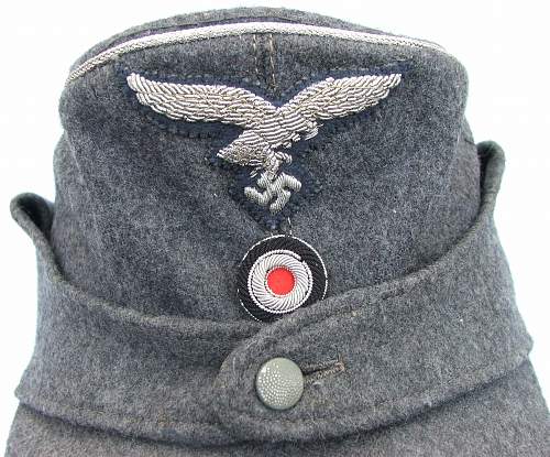 Luftwaffe single button officer M43 Einheitsfeldmütze with bullion insignia