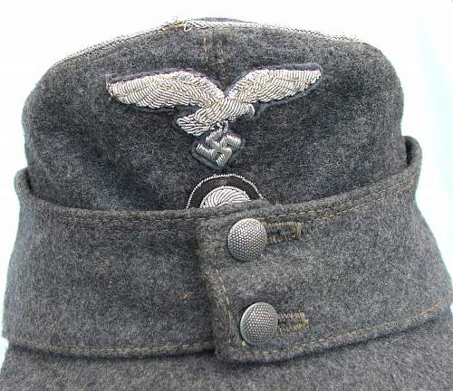 Luftwaffe officers two button M43 Einheitsfeldmütze with bullion insignia