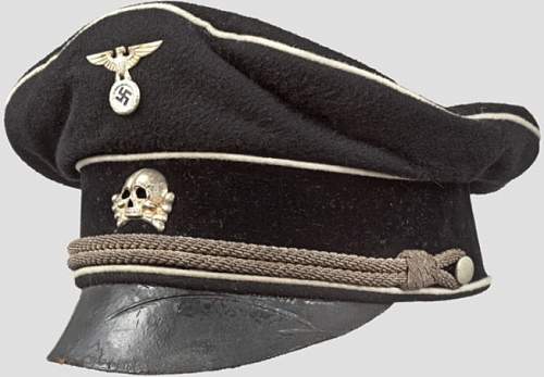 Opinions of this Black SS Officers Schirmmütze  with Leather Visor?