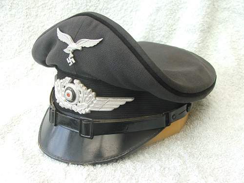 Luftwaffe OR/NCO visor cap with black piping