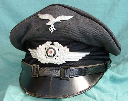 Luftwaffe OR/NCO visor cap with black piping